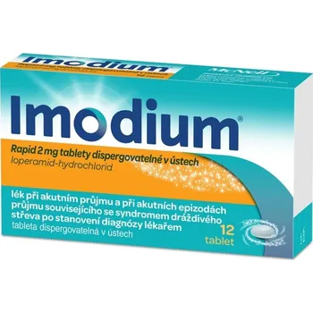 Lék při potížích s trávením IMODIUM® Rapid 2&nbsp;mg tablety dispergovatelné v ústech 12&nbsp;ks