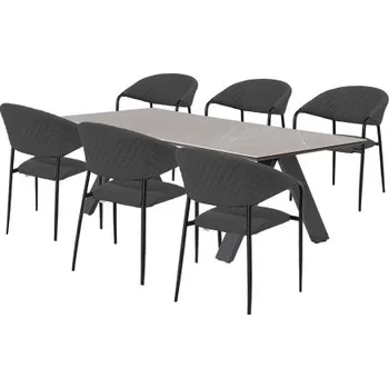 Zahradní nábytek Doppler NOVA MELIA antracit – luxusní zahradní souprava 6+1