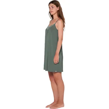 Dámská noční košile Lehká noční košilka Vamp s úzkými ramínky a krajkou 20124 zelená velikost XXL