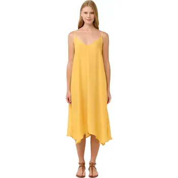 Dámská móda Letní žluté šaty Vamp na ramínka 22875 yellow gold velikost XL