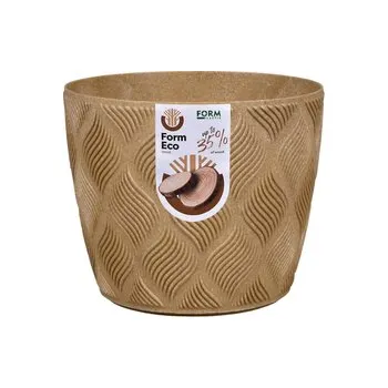 Obal na květináč Obal na květník PETIT ECO FLOW WOOD plastový d23x21cm