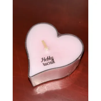 Svíčka ČAJOVÁ SVÍČKA ve tvaru srdce - hebký ručník JCANDLES - PALLE