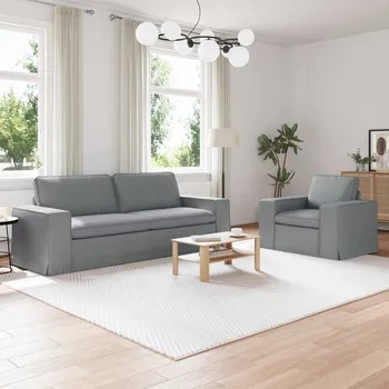 Sedací souprava vidaXL Pohovka 180cm 2 pcs Světle šedá Kov [3407588]