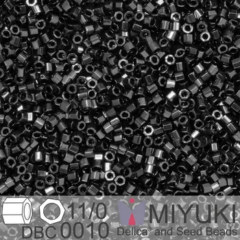 Korálek Korálky Miyuki Delica (fazetované) 11/0. Barva Black Cut DBC0010. Balení 5g.