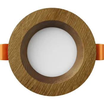 LED panel LED vestavené svítidlo Rondo Woodline Dub kulaté 90mm 3W - Teplá bílá - APLED - 21260 - 21260