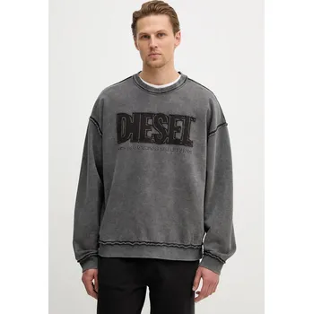 Pánské oblečení Bavlněná mikina Diesel S-BOXT-RAW-V1 A20463.0KMAG šedá 90X, vel. M