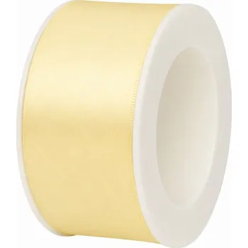 Stuha Stuha saténová krémová 40mm x 3m (9,-Kč/m) (Jednobarevná saténová stuha, barva krémová, oboustranný satén)