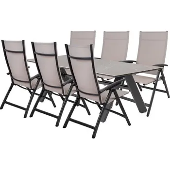 Zahradní sestava Doppler NOVA AVANTAGE mocca – zahradní hliníková sedací souprava 6+1