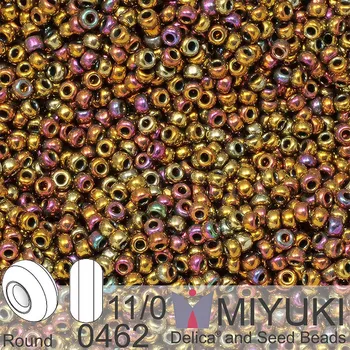 Korálek Korálky Miyuki Round 11/0. Barva 0462 Metallic Iris Gold. Balení 5g.