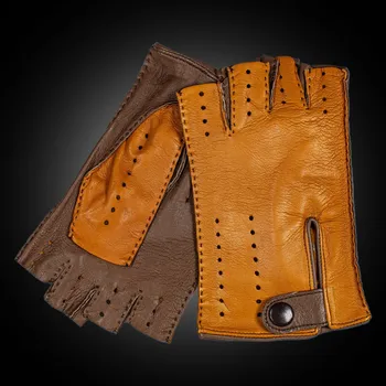 Rukavice BOHEMIA GLOVES Designové ručně šité rukavice na řízení Barva: Hnědá, Velikost: 9,5