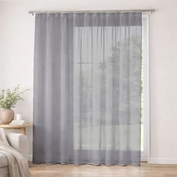 Hladký šedý voál s olůvkem - 300 cm bez obšití 300