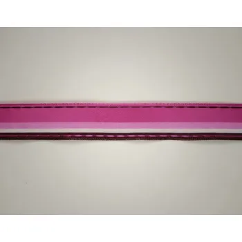 Stuha Plátnová stuha se vzorem, monofilem a drátem, 25mm, růžová