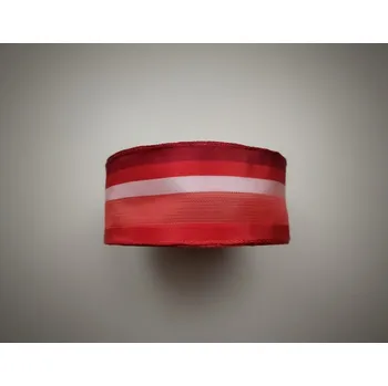 Stuha Plátnová stuha s monofilem a drátem, 40mm, červená