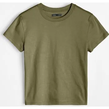 Sinsay - Bavlněné tričko Basic - khaki - 231HB-06X - 231HB-06X-XS
