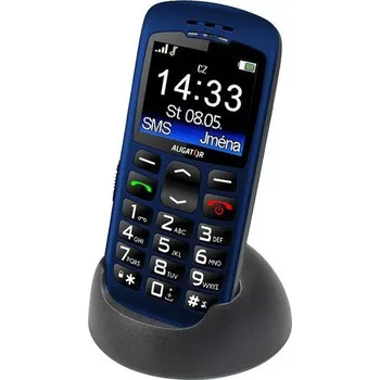 Mobilní telefon ALIGATOR A670, Senior, modrý + stolní nabíječka (A670BE)
