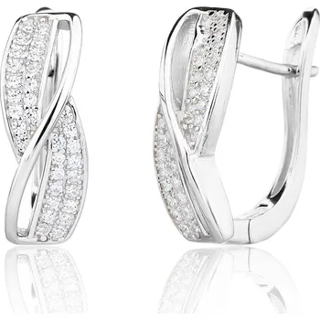 Náušnice Bealio BEALIO 13831 Stříbrné náušnice ELEGANTNÍ KŘIVKA 03-13831-3883