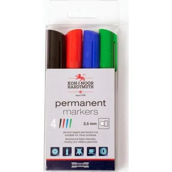 Zvýrazňovač Koh-i-noor souprava permanentních popisovačů kulatých 4 ks