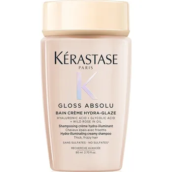 Šampon Kérastase Gloss Absolu Bain Créme Hydra-glaze - Hydratační a rozjasňující krémový šampon pro pevné krepaté vlasy 80 ml Cestovní balení