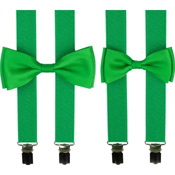 Kšandy Zelený set kšandy s motýlkem pro tátu a syna