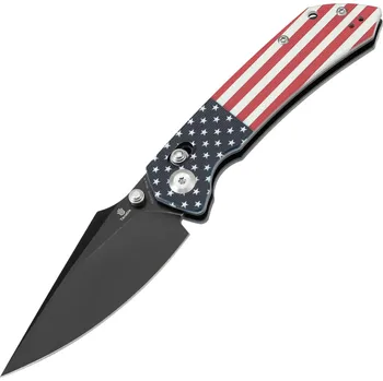 kapesní nůž Tenable Knives Fenrir Black Stonewashed Nitro V, Jade G10 s americkou vlajkou T103