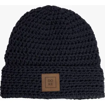 Módní doplněk Doke Merino háčkovaná čepice Luke black pro muže