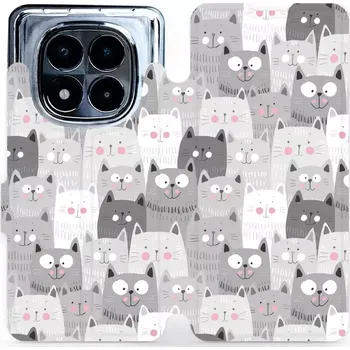 Flipové pouzdro Mobiwear - Xiaomi Redmi Note 14 Pro 5G - M099P Kočičky (Knížkové flip pouzdro, obal, kryt na mobil Xiaomi Redmi Note 14 Pro 5G - M099P Kočičky, materiál Umělá kůže + TPU - ochrana 360°, stojánek, silikonová vanička, magnetické zavírání)