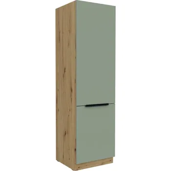 Kuchyňská skříňka LEMPERT Skříň pro vestavnou lednici ARIA 49 (60 / 210 cm) - Aquamarine / dub artisan