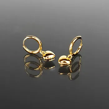 Náušnice Jemné visací náušnice se srdíčky z pozlacené oceli č. 1469