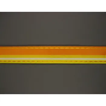 Stuha Plátnová stuha se vzorem, monofilem a drátem, 25mm, oranžová