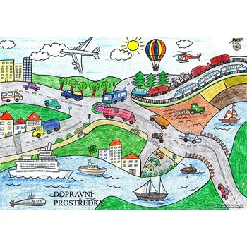 Doplněk pro dětské hřiště DOPRAVNÍ PROSTŘEDKY - skládačka 24 koleček s magnetem