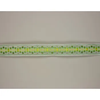 Stuha Plátnová stuha se vzorem a drátem, 15mm, 15 mm, zeleno-žlutá