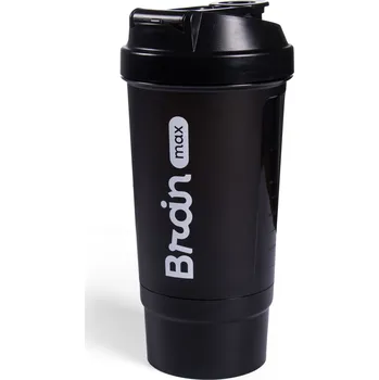 Shaker BrainMax vícedílný plastový shaker (šejkr), černý, 700 ml