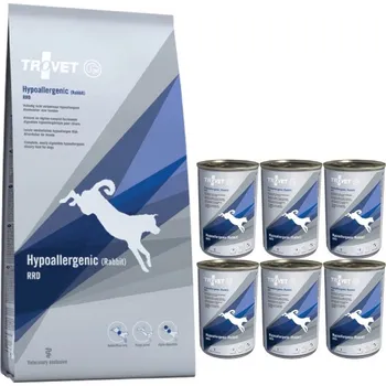 TROVET RRD Hypoallergenic - Rich in Rabbit (pro psa) 10kg + TROVET RRD Hypoallergenic - Rabbit 6x400g