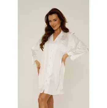 Dámská noční košile Dámská noční rozepínací košile 760 Cordelia Ecru - De Lafense ecri(krémová) S
