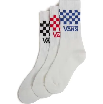 Pánská móda ponožky dětské 3 páry VANS Classic Check Crew KID CHECKERBOARD, White - XXS