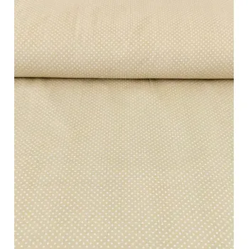 Bavlněná látka puntíky béžové 2mm plátno 140cm | RTex