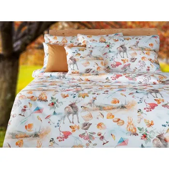 Povlečení Luxusní povlečení bavlněný satén 70x90, 140x200 GEON Čtvero ročních období PODZIM