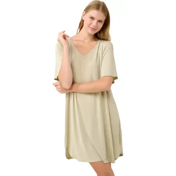 Dámské šaty Viskózové letní šaty Vamp Flama s výstřihem do V 22886 beige spray velikost M