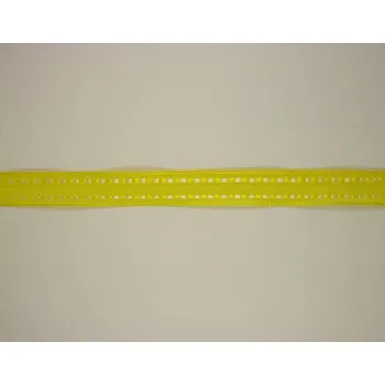 Stuha Plátnová stuha se vzorem a drátem, 15mm, 15 mm, žlutá