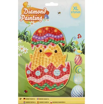 Diamantové malování Grafix Diamantový obrázek, XL kamínky - Velikonoční kuřátko