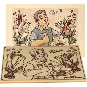 Čokoláda Čokoládovna Troubelice Velká čokoláda s reliéfem - pro muže, 120g Varianta: bílá 40%