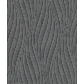 Tapeta Vliesová tapeta na zeď, černo-stříbrná, vlnky 34264, City Glow, Marburg