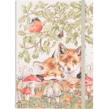 Zápisník Wrendale Designs Pružný zápisník Wrendale Designs "Under the Oak Tree", B6, 102 l., linkovaný - Lišky