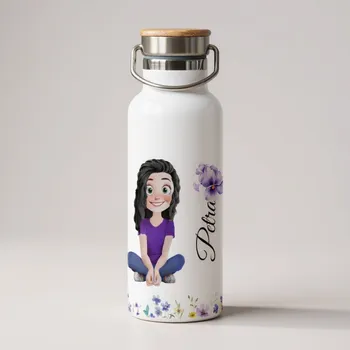 Dvoustěnná vakuová termoska z nerezové oceli 500 ml – Roztomilá holka s vlastním jménem