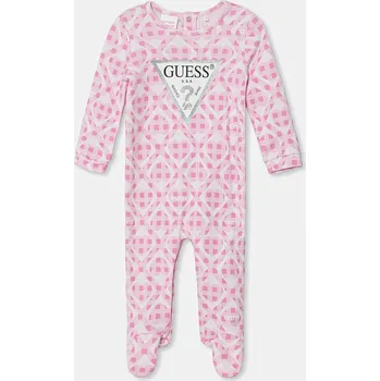 Kojenecký overall Dětský bavlněný overal Guess S6RG00.KA6W4.PPY2 růžová 30X, vel. 62-68