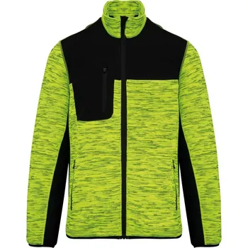 Pánská mikina WK DESIGNED TO WORK WK 9108 / Pánská pracovní pletená fleecová bunda - žlutá/černá 5XL