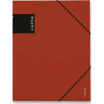 Kancelářské potřeby Desky s chlop.a gum.Verde-A4, plastové,cihlové,1ks