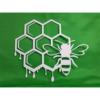 Žertovný předmět Dekorace včela - 3D Tisk - Bílá (Dekorace s včelí tématikou na zeď )