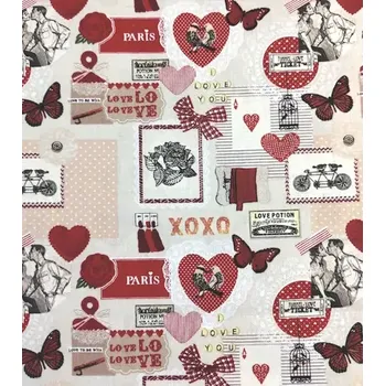 Bavlněná látka LOVE plátno 140cm | RTex