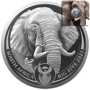 Stříbrná mince 1 Oz&nbsp;Big Five II - Elephant 2021 (1.)